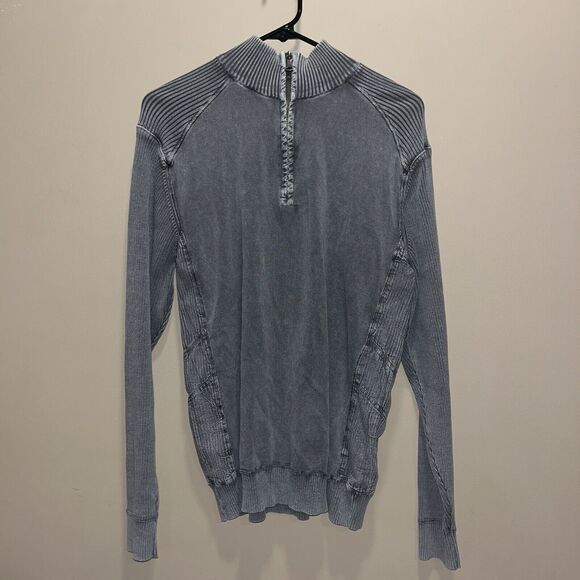 BKE Buckle Men's Sweater XL Gray Athletic Fit Mock Neck Quarter Zip Pullover - Picture 1 of 11